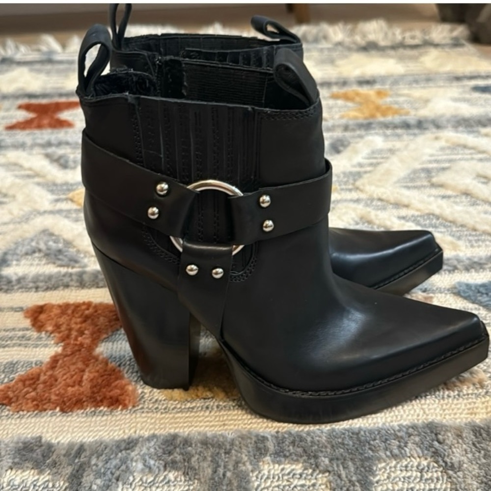 Jeffrey Campbell Black Silver Ankle Booties